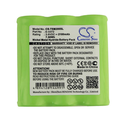 3.6V, 2100mAh, Ni-MH Battery fits Teletronic, P-0372, Tsm 2002, 7.56Wh