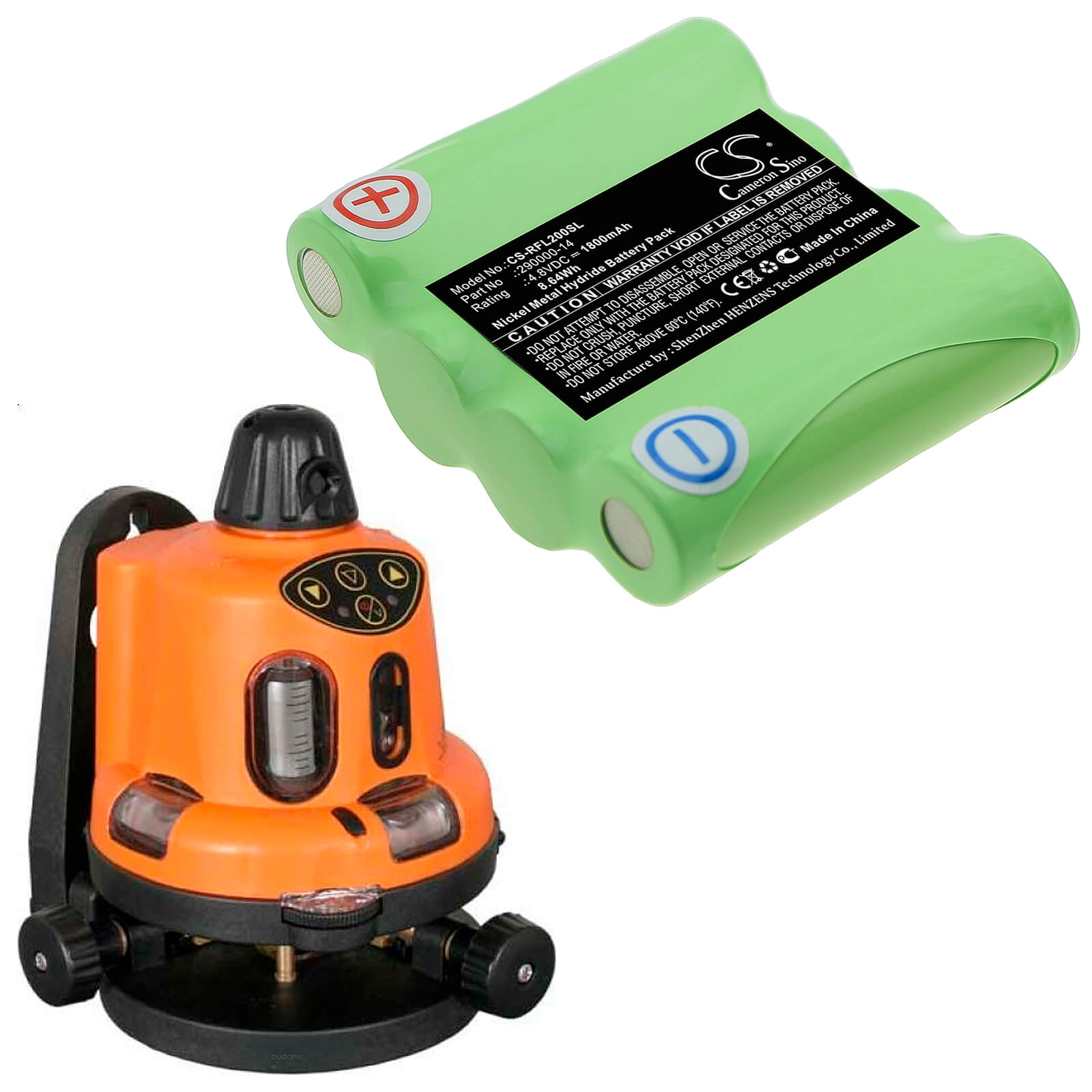 4.8V, 1800mAh, Ni-MH Battery fits Geo-fennel, Linienlaser Flg 40-green, Rotationslaser Fl 20, 8.64Wh