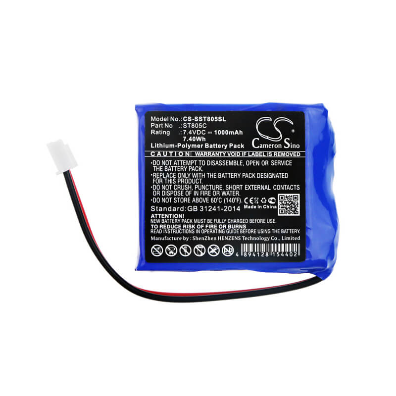 7.4V, 1000mAh, Li-Polymer Battery fits Senter, St805c, 7.4Wh