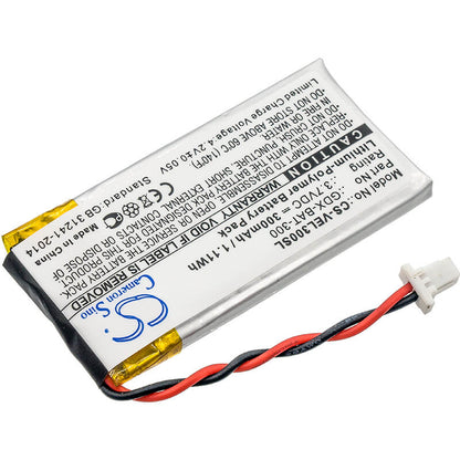 3.7V, 300mAh, Li-Polymer Battery fits Vernier, Go Direct Acceleration Sensor, Go Direct Ammonium Ion-selecti, 1.11Wh