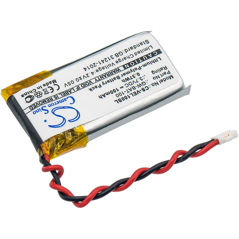3.7V, 100mAh, Li-Polymer Battery fits Vernier, Electrode Amplifier, Go Wireless, 0.37Wh