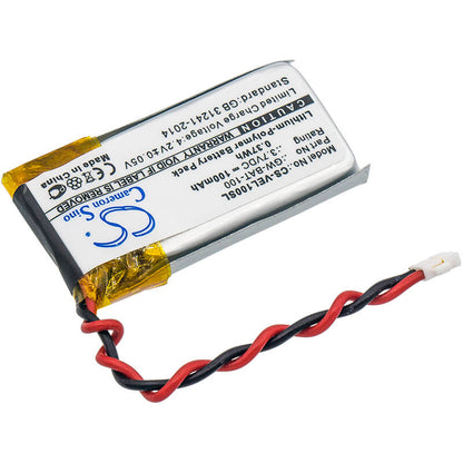 3.7V, 100mAh, Li-Polymer Battery fits Vernier, Electrode Amplifier, Go Wireless, 0.37Wh