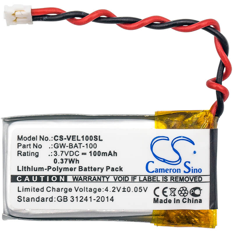 3.7V, 100mAh, Li-Polymer Battery fits Vernier, Electrode Amplifier, Go Wireless, 0.37Wh