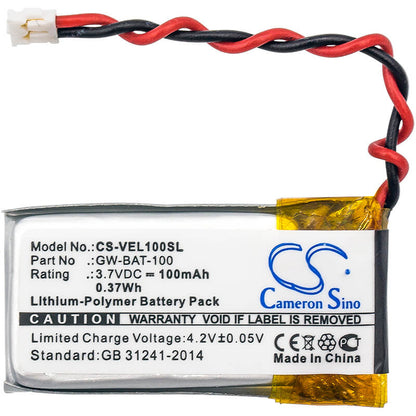 3.7V, 100mAh, Li-Polymer Battery fits Vernier, Electrode Amplifier, Go Wireless, 0.37Wh