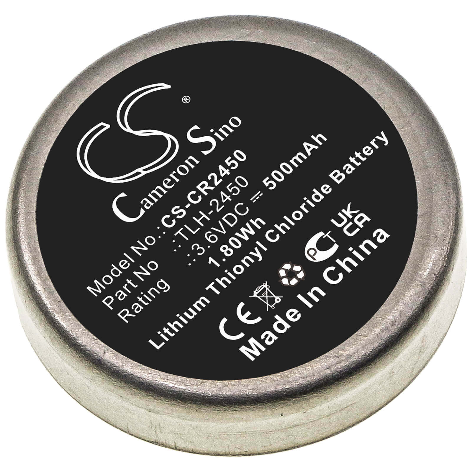 3.6V, 500mAh, Li-SOCl2 Battery fits Testo, 184-t4, 1.8Wh