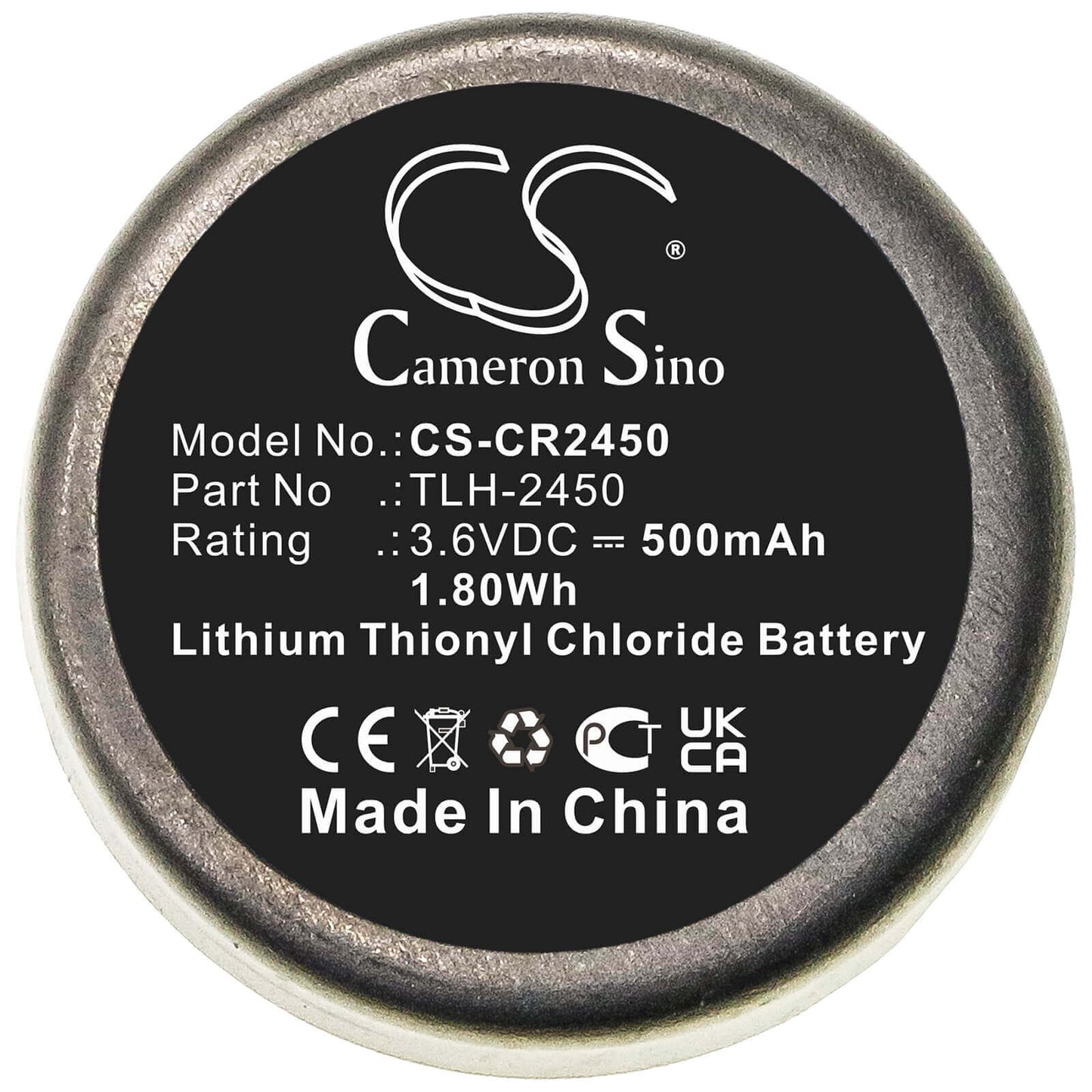 3.6V, 500mAh, Li-SOCl2 Battery fits Testo, 184-t4, 1.8Wh