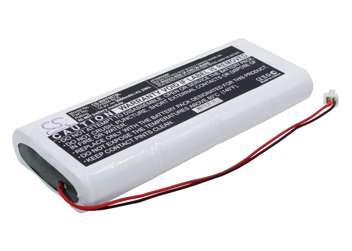 14.4V, 3000mAh, Ni-MH Battery fits Wavetek, 4010-00-0067, 43.2Wh