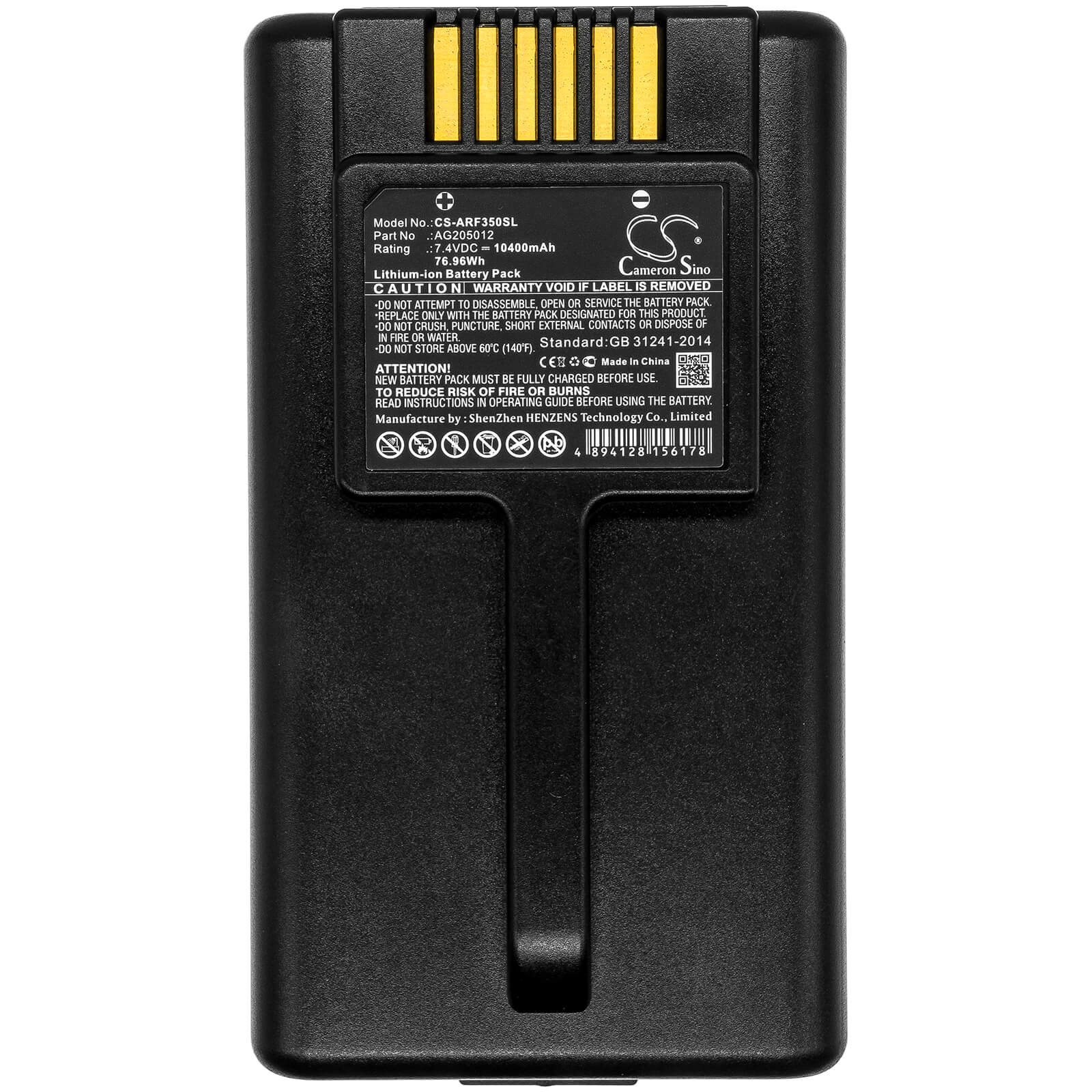 7.4V, 10400mAh, Li-ion Battery fits Aeroflex, Ifr, Marconi, 76.96Wh