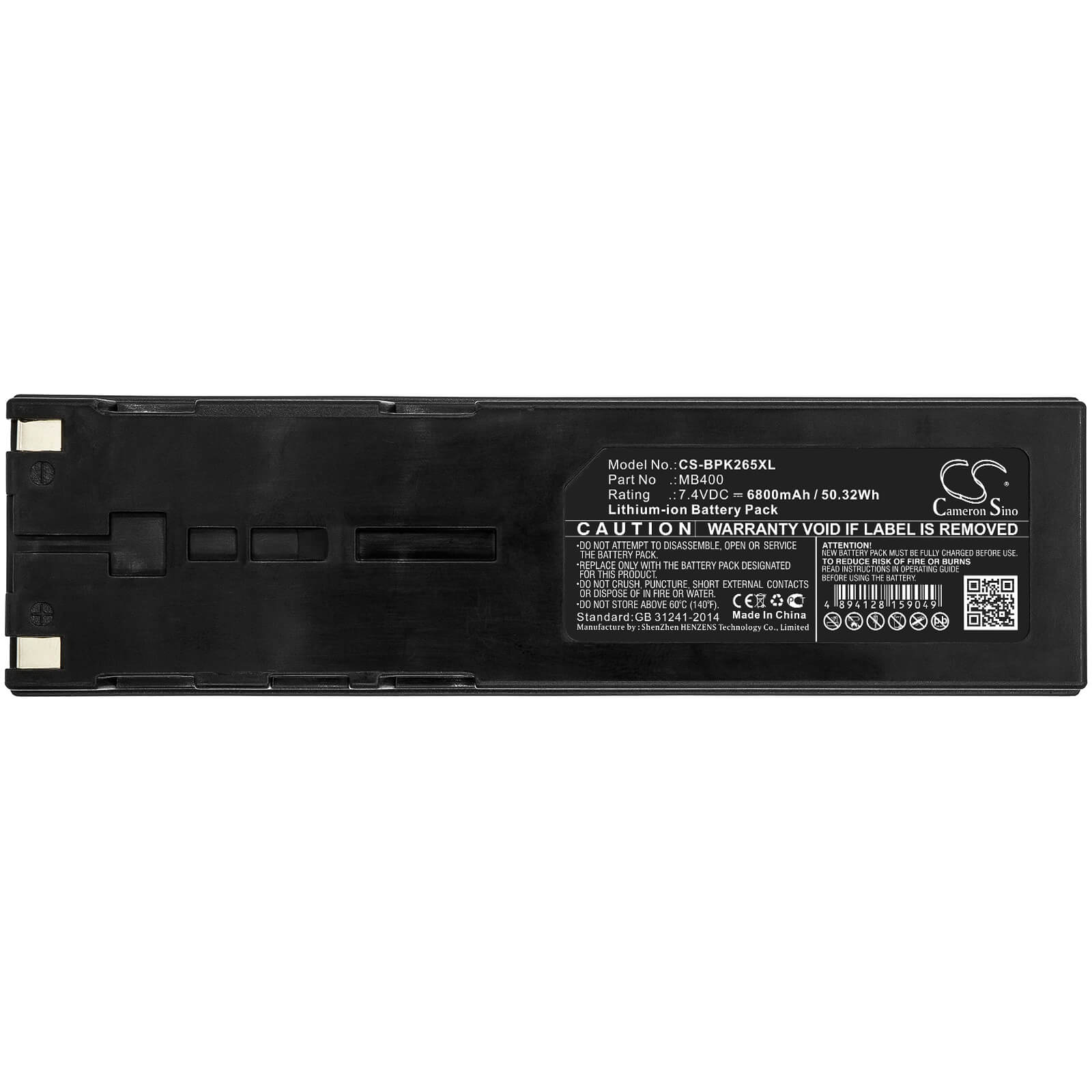7.4V, 6800mAh, Li-ion Battery fits Bk Precision, 2650a, 2652a, 50.32Wh