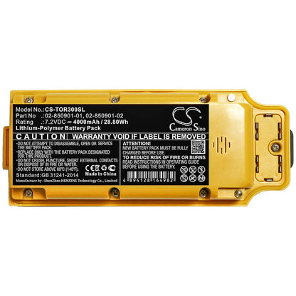 7.2V, 4000mAh, Li-Polymer Battery fits Topcon, Gr-3, Gr-5, 28.8Wh