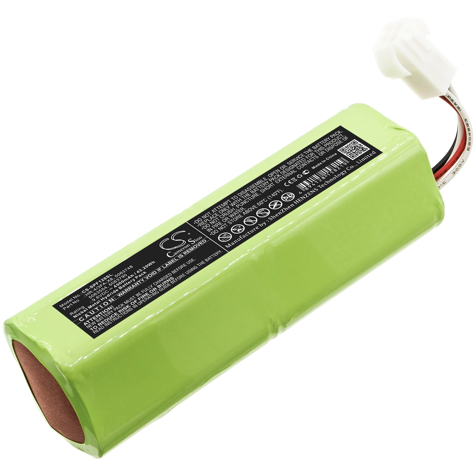 9.6V, 4500mAh, Ni-MH Battery fits Scott, Proflow Sc, Proflow Sc 120, 43.2Wh