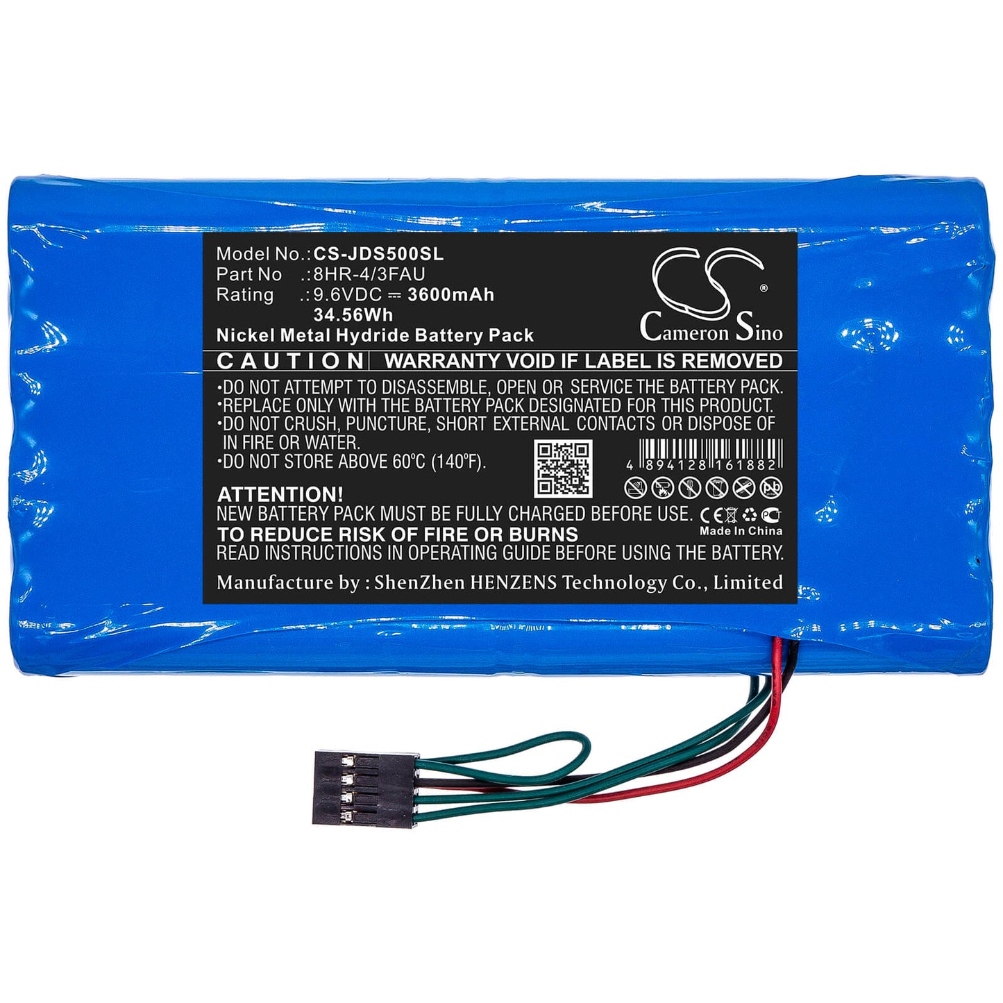 9.6V, 3600mAh, Ni-MH Battery fits Jdsu, Tester Ant-5, 34.56Wh