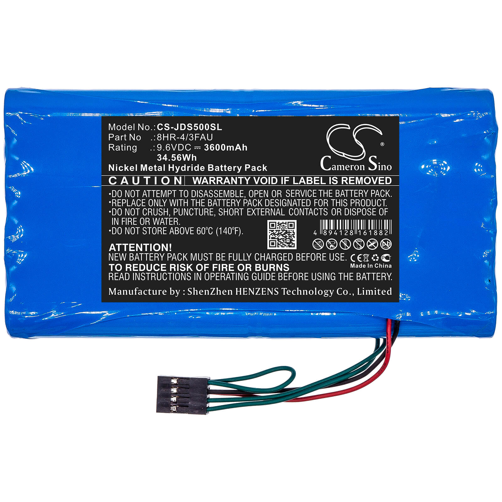 9.6V, 3600mAh, Ni-MH Battery fits Jdsu, Tester Ant-5, 34.56Wh