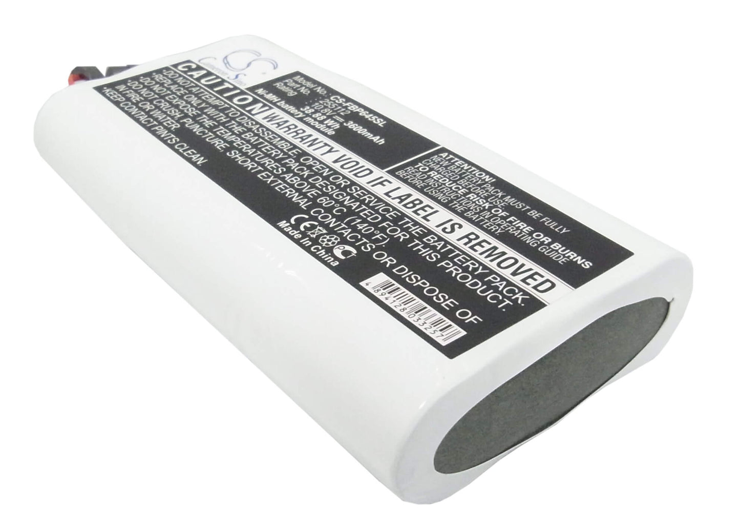 10.8V, 3600mAh, Ni-MH Battery fits Fluke, 932645, 38.88Wh