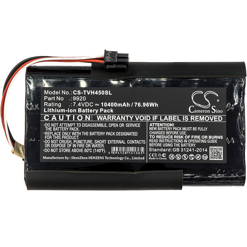 7.4V, 10400mAh, Li-ion Battery fits Televes, H45, H60, 76.96Wh