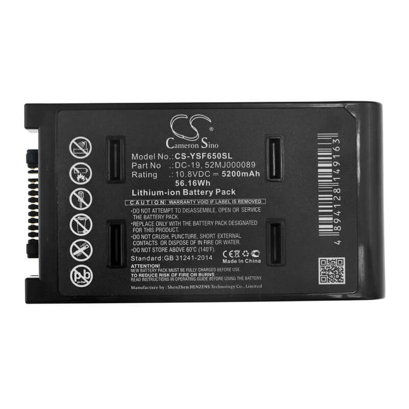 10.8V, 5200mAh, Li-ion Battery fits Yut, Cts-1002, Cts-1003, 56.16Wh