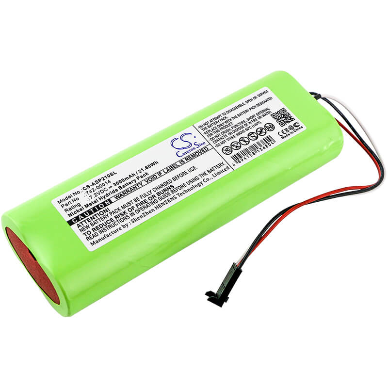 7.2V, 3000mAh, Ni-MH Battery fits Applied Instruments, Super Buddy, Super Buddy 21, 21.6Wh