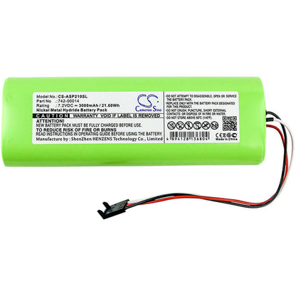 7.2V, 3000mAh, Ni-MH Battery fits Applied Instruments, Super Buddy, Super Buddy 21, 21.6Wh