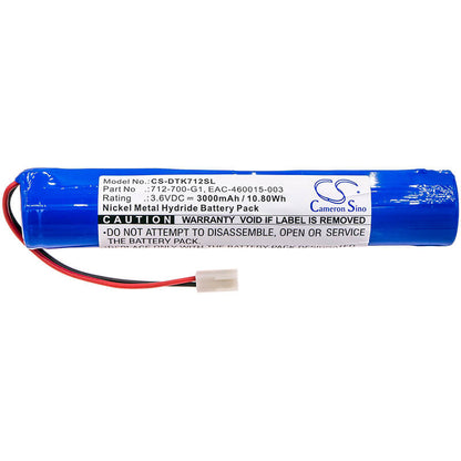 3.6V, 3000mAh, Ni-MH Battery fits Inficon, D-tek Select Refrigerant Leak, Pls Led Stobe, 10.8Wh