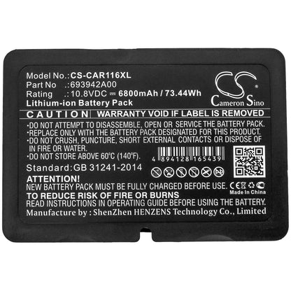 10.8V, 6800mAh, Li-ion Battery fits Chauvin Arnoux, C.a 6116n, C.a 6117, 73.44Wh
