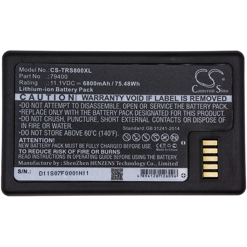 11.1V, 6800mAh, Li-ion Battery fits Trimble, Rts573 Total Station, Rts633 Total Station, 75.48Wh