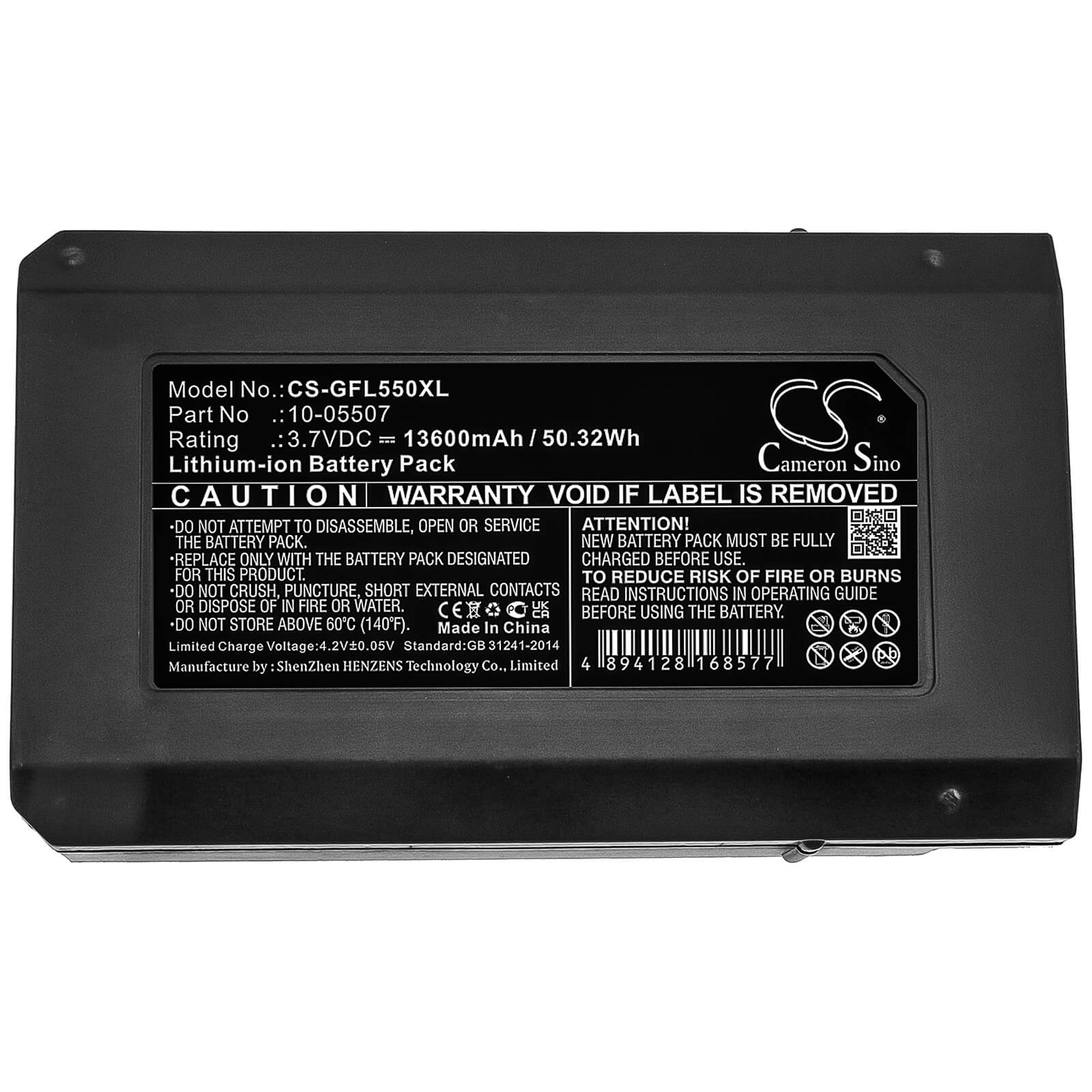 3.7V, 13600mAh, Li-ion Battery fits Geo-fennel, Fl 500, Fl 550, 50.32Wh