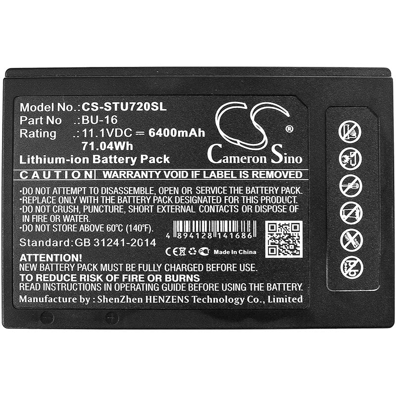 11.1V, 6400mAh, Li-ion Battery fits Sumitomo, Type-72, Type-82, 71.04Wh