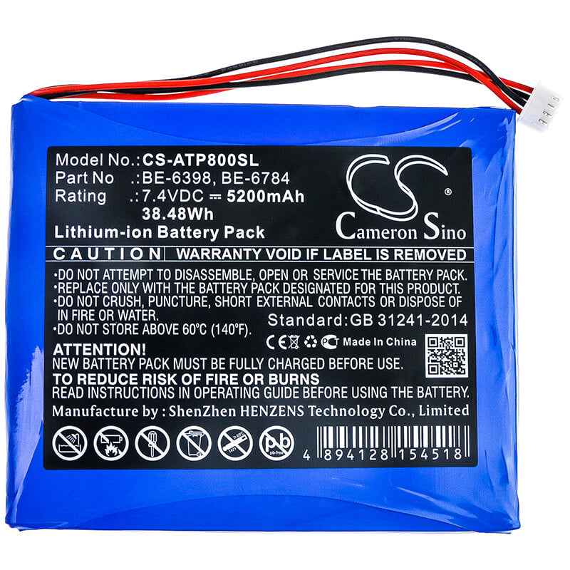 7.4V, 5200mAh, Li-ion Battery fits Aetep, At800, At-800, 38.48Wh
