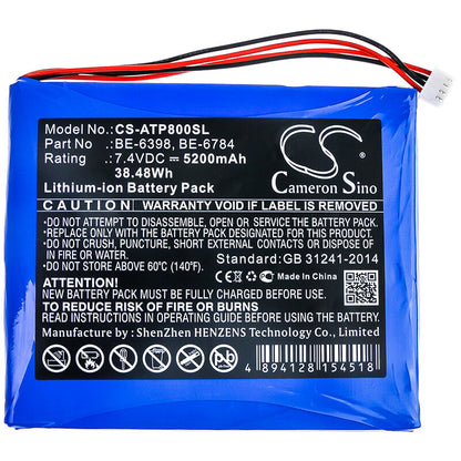 7.4V, 5200mAh, Li-ion Battery fits Aetep, At800, At-800, 38.48Wh