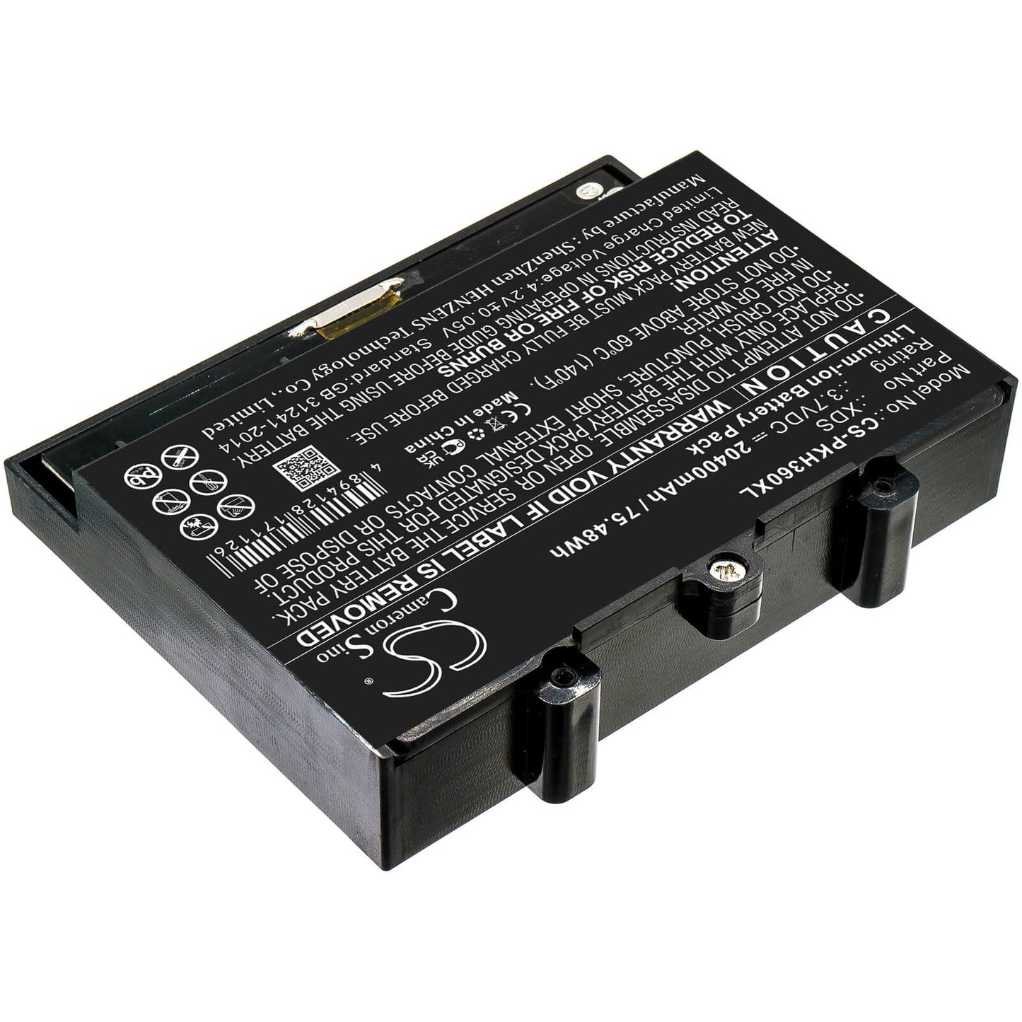 3.7V, 20400mAh, Li-ion Battery fits Peaktech, 1360, Oscilloscope 1360, 75.48Wh