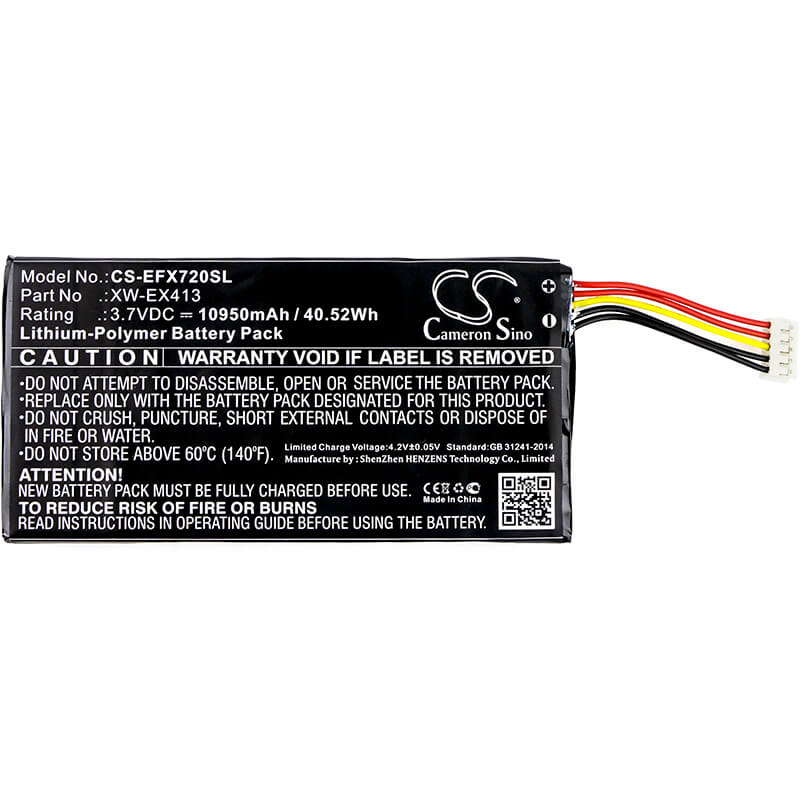 3.7V, 10950mAh, Li-Polymer Battery fits Exfo, Max-710b, Max-715b, 40.515Wh