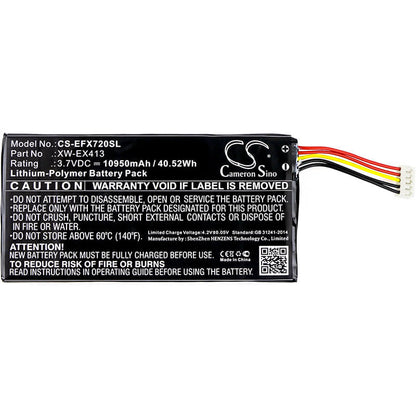3.7V, 10950mAh, Li-Polymer Battery fits Exfo, Max-710b, Max-715b, 40.515Wh