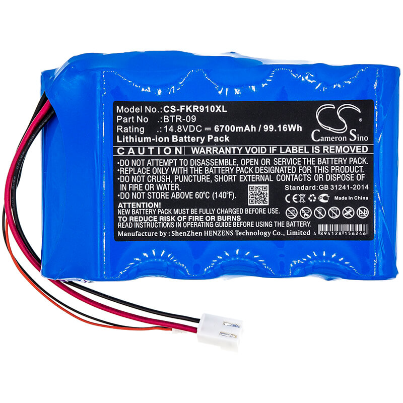 14.8V, 6700mAh, Li-ion Battery fits Fujikura, Fsm-601s, Fsm-602s, 99.16Wh