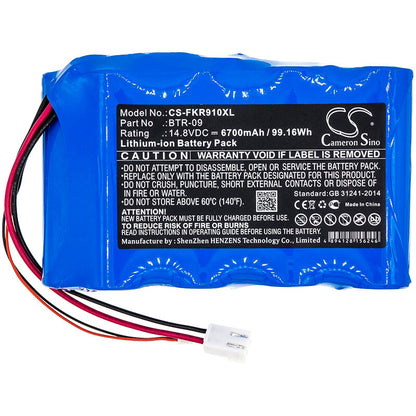 14.8V, 6700mAh, Li-ion Battery fits Fujikura, Fsm-601s, Fsm-602s, 99.16Wh