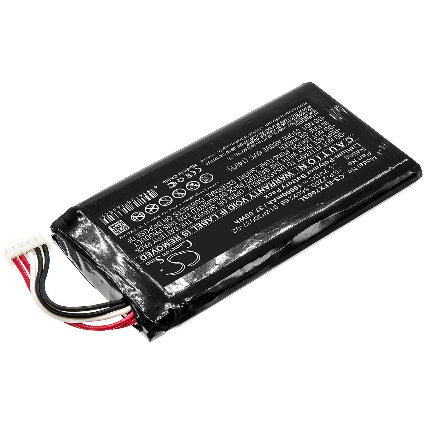 3.7V, 10000mAh, Li-Polymer Battery fits Exfo, Max-700, Max-700b/c, 37Wh