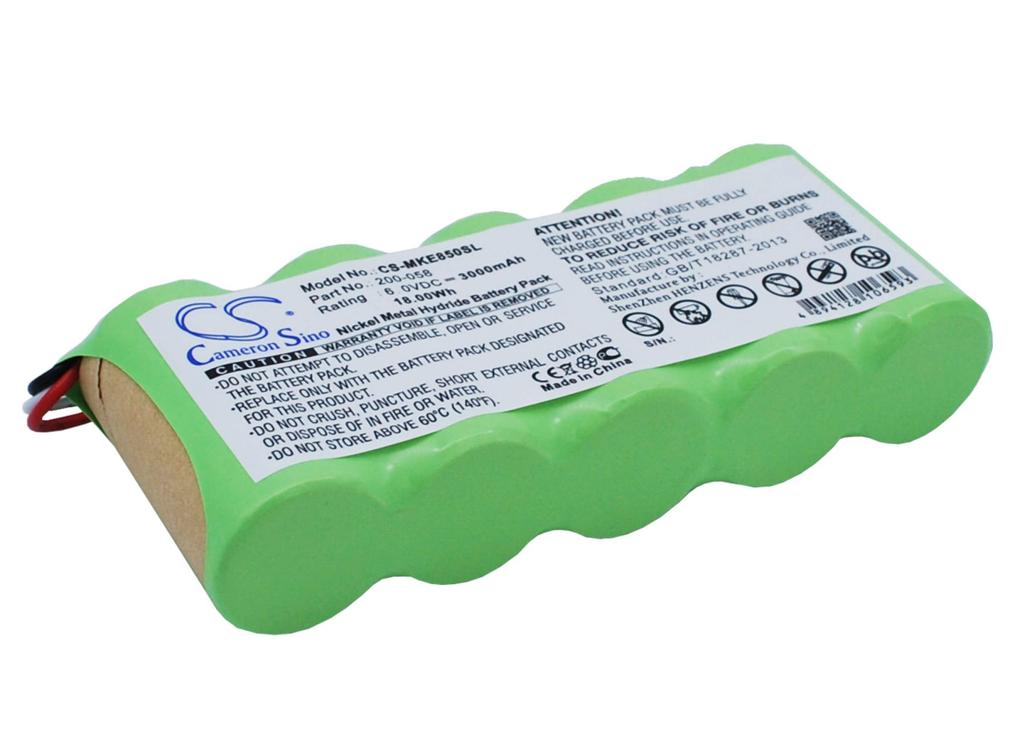 6.0V, 3000mAh, Ni-MH Battery fits Ge, Magna-mike 8500, 18Wh