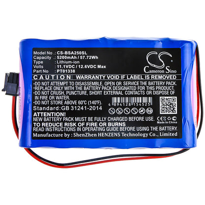 11.1V, 5200mAh, Li-ion Battery fits Bird, Sa2500, Sa-2500, 57.72Wh