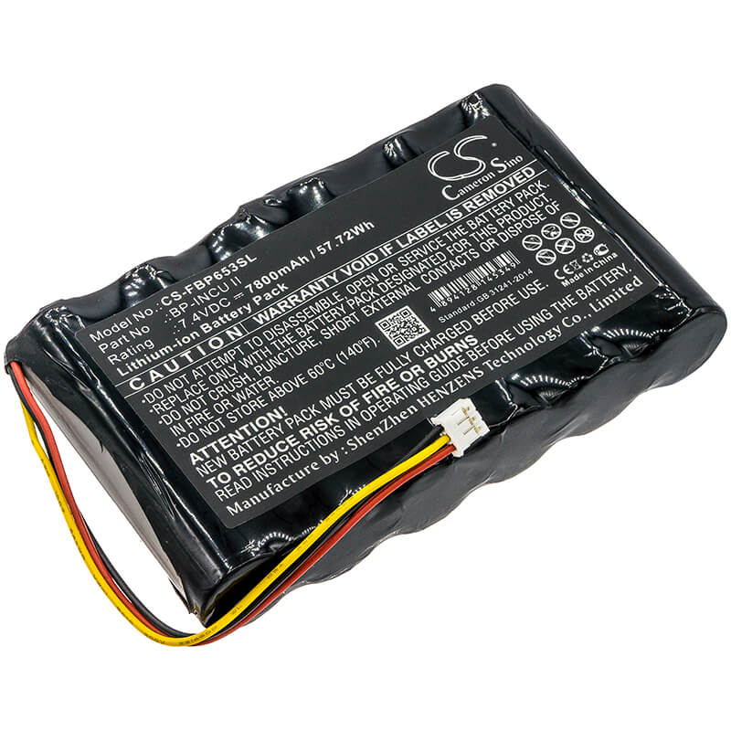 7.4V, 7800mAh, Li-ion Battery fits Fluke, Biomedical Incu Ii Incubator, Radiant Warmer Analyzer, 57.72Wh