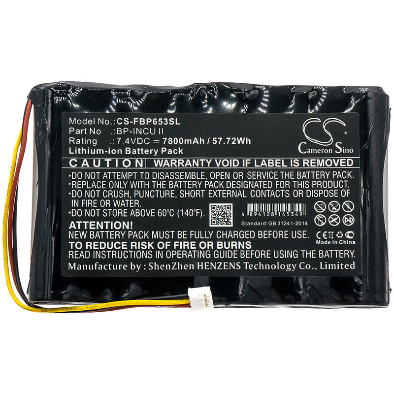 7.4V, 7800mAh, Li-ion Battery fits Fluke, Biomedical Incu Ii Incubator, Radiant Warmer Analyzer, 57.72Wh