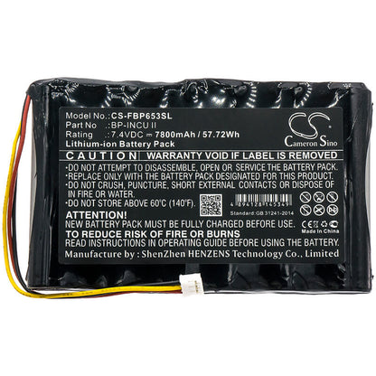 7.4V, 7800mAh, Li-ion Battery fits Fluke, Biomedical Incu Ii Incubator, Radiant Warmer Analyzer, 57.72Wh