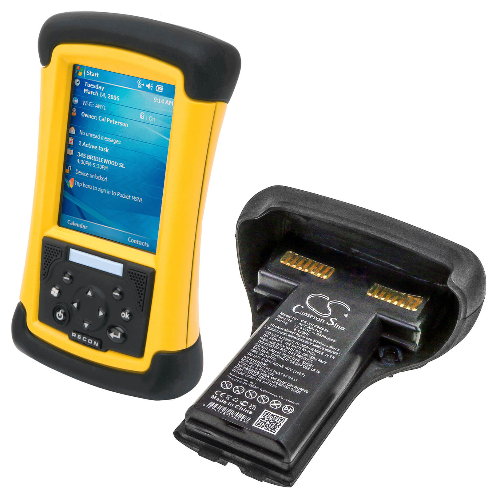 2.4V, 3800mAh, Ni-MH Battery fits Trimble, Recon 200, Recon 200x, 9.12Wh