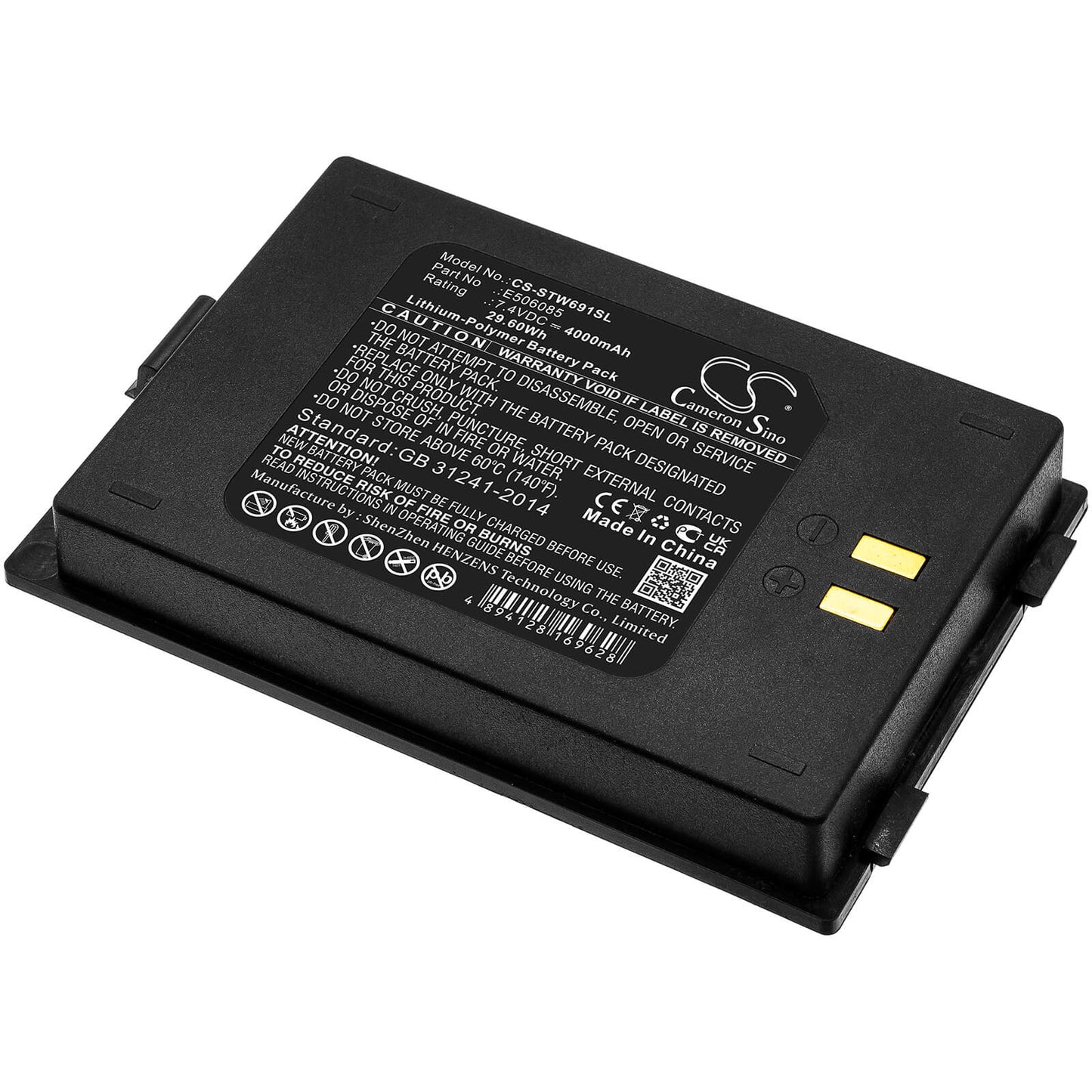 7.4V, 4000mAh, Li-Polymer Battery fits Satlink, Ws-6916, 29.6Wh
