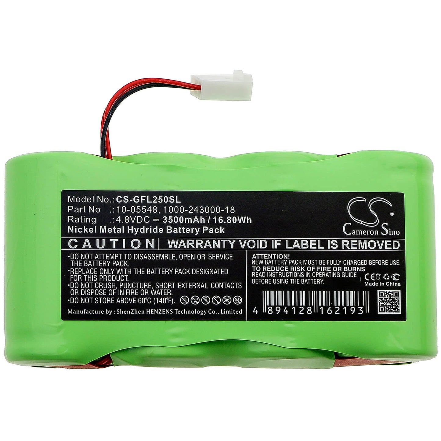 4.8V, 3500mAh, Ni-MH Battery fits Geo-fennel, Fennel Fl 250 Va-n, Lx250, 16.8Wh