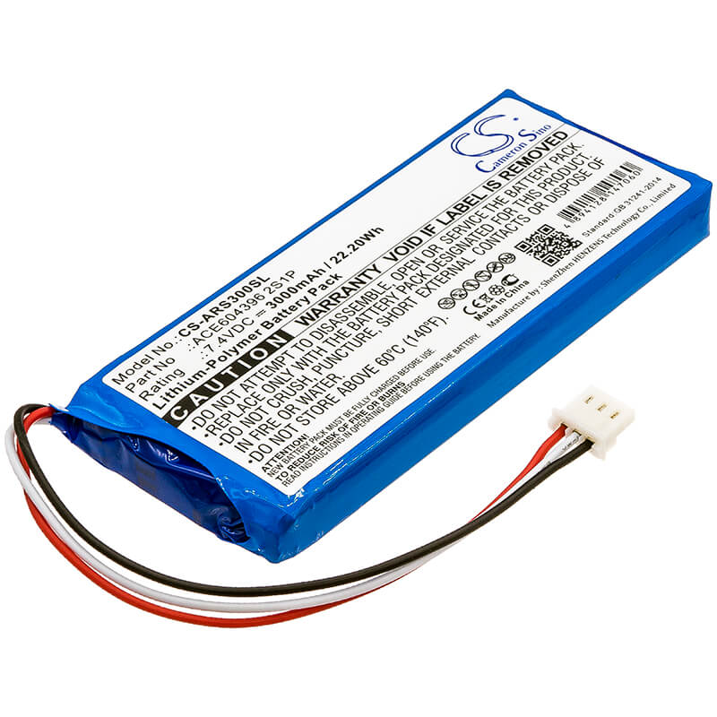 7.4V, 3000mAh, Li-Polymer Battery fits Aaronia, Spectran Hf-rev.3, Spectran Hf-v4 Analyzer, 22.2Wh