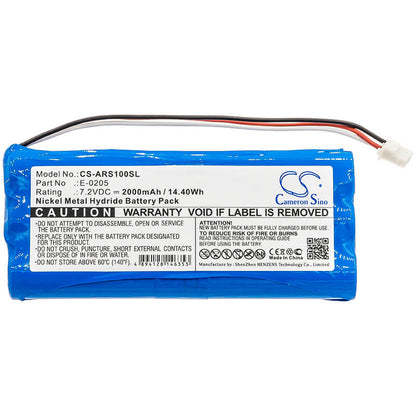 7.2V, 2000mAh, Ni-MH Battery fits Aaronia, Spectran Handheld Spectrum Ana, Spectran Handheld Spectrum Ana, 14.4Wh