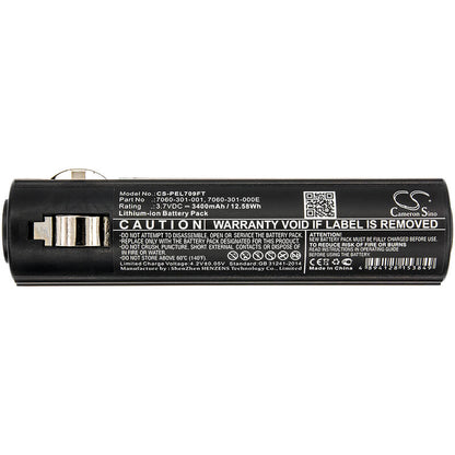 3.7V, 3400mAh, Li-ion Battery fits Pelican, 7060, 7069, 12.58Wh