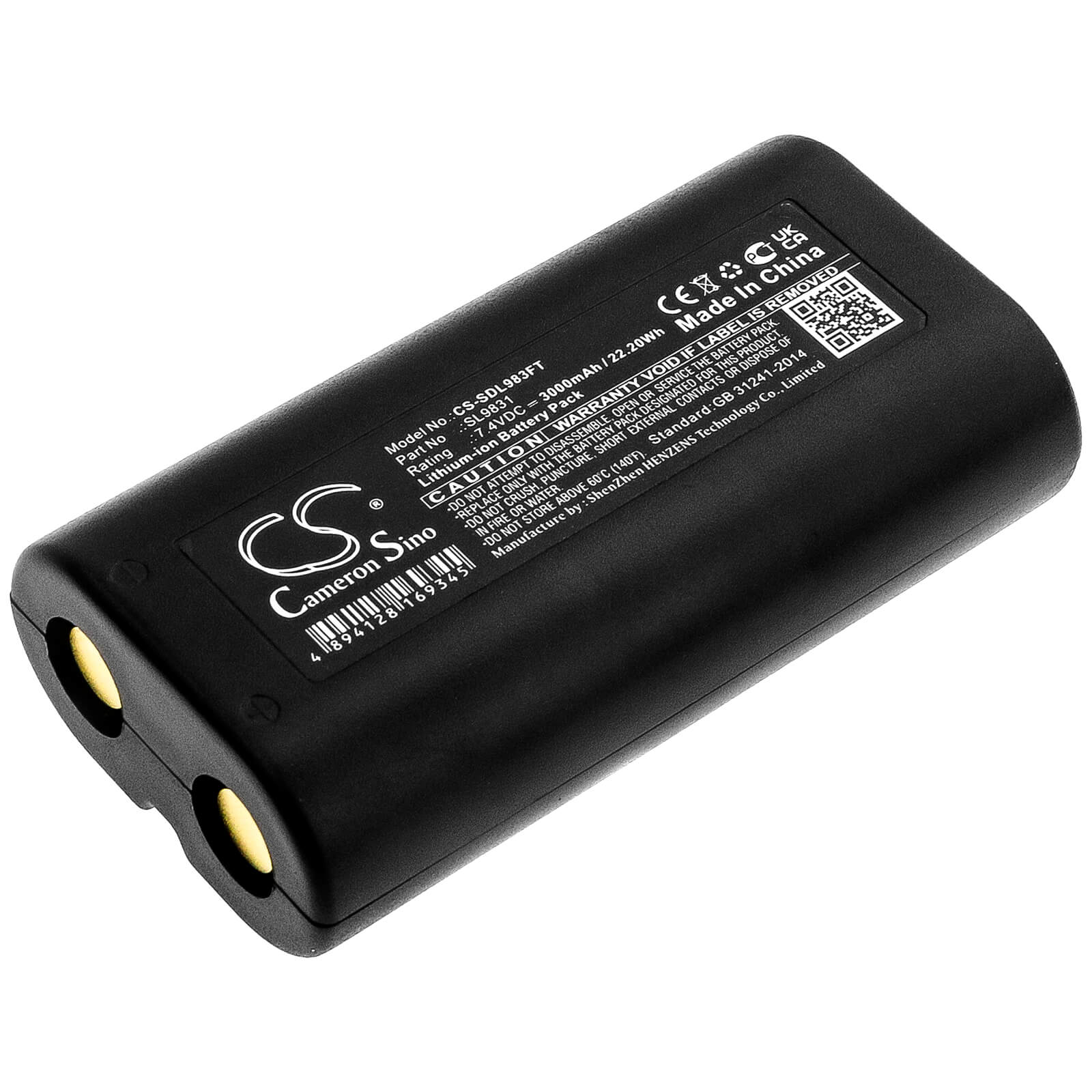 7.4V, 3000mAh, Li-ion Battery fits Sealife, Sea Dragon 1200, Sea Dragon 1500, 22.2Wh