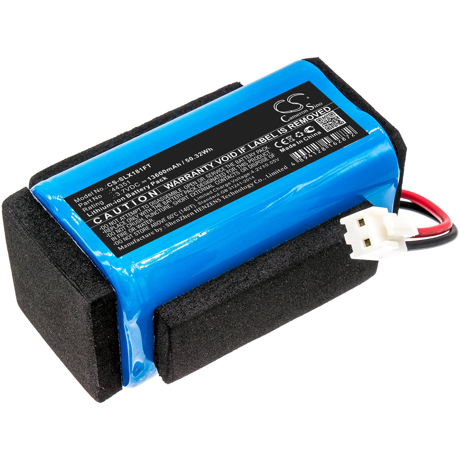 3.7V, 13600mAh, Li-ion Battery fits Streamlight, Vulcan 180, 50.32Wh