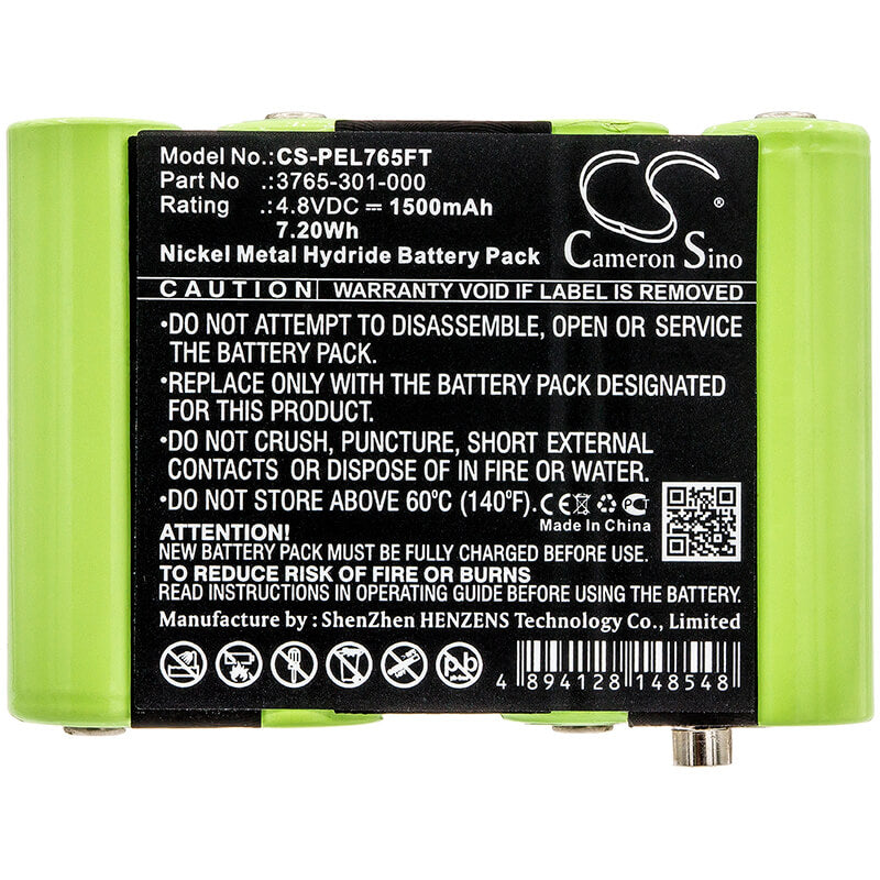 4.8V, 1500mAh, Ni-MH Battery fits Pelican, 3715z0 Led Atex 2015, 3760z0, 7.2Wh