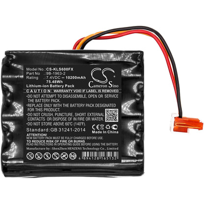 7.4V, 10200mAh, Li-ion Battery fits Koehler, Lighthawk 600, Lighthawk 600 Lumens, 75.48Wh